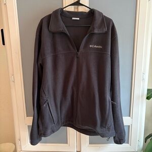 Columbia Fleece Jacket Men’s XL Gray Full Zip Outdoor Hiking